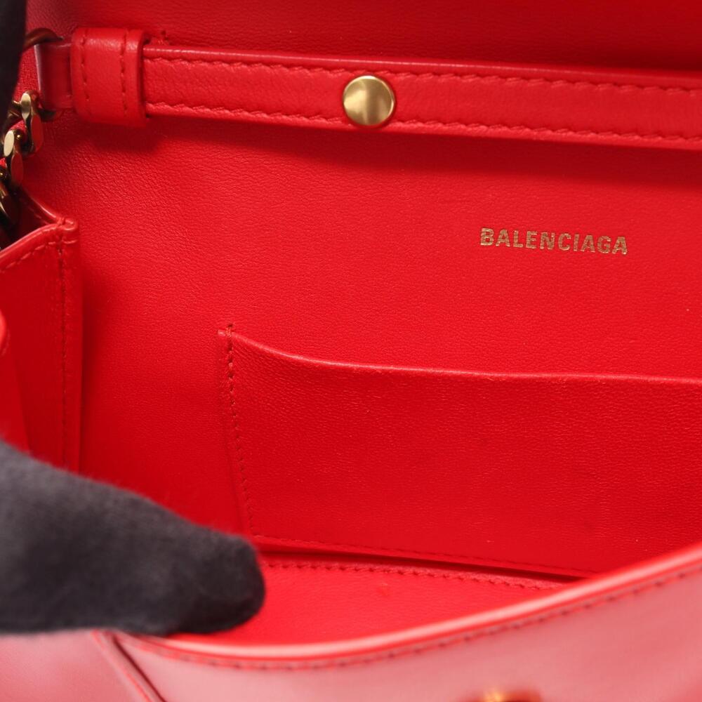 Balenciaga Shoulder Leather Bag Red Hourglass - Picture 7 of 9